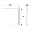 Wymiary panelu BEMKO BLS 595x595x35 mm