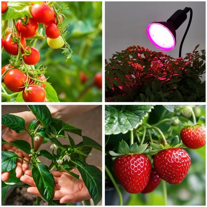 Różowo-fioletowe światło żarówki LED do roślin Kobi