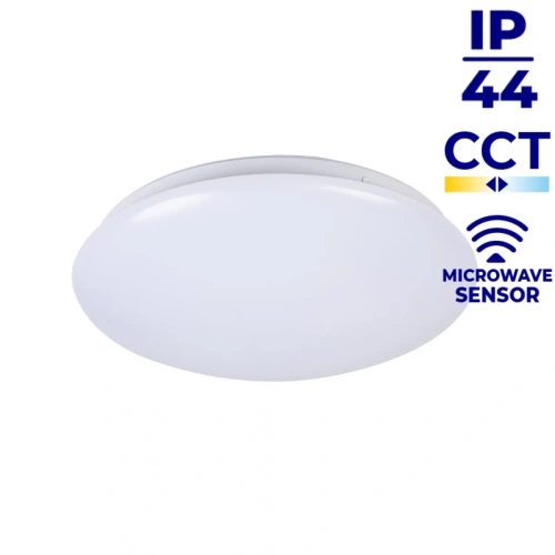Biały plafon LED MILEDO CORSO 12W CCT-SE z czujnikiem ruchu