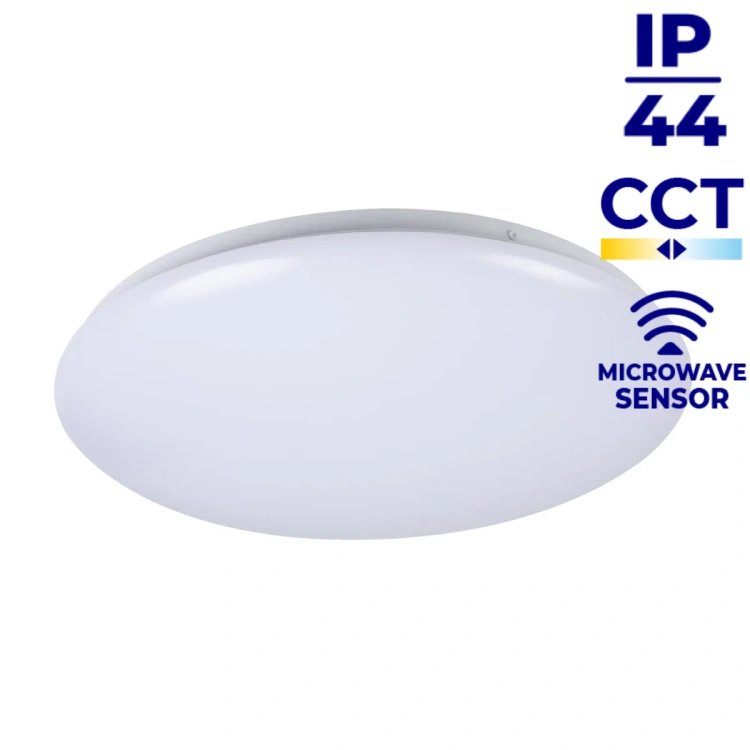 Biały plafon LED MILEDO CORSO 18W CCT-SE z czujnikiem ruchu