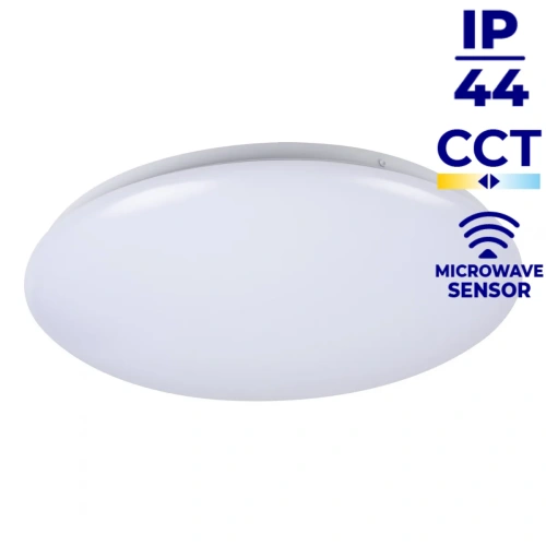 Biały plafon LED MILEDO CORSO 24W CCT-SE z czujnikiem ruchu