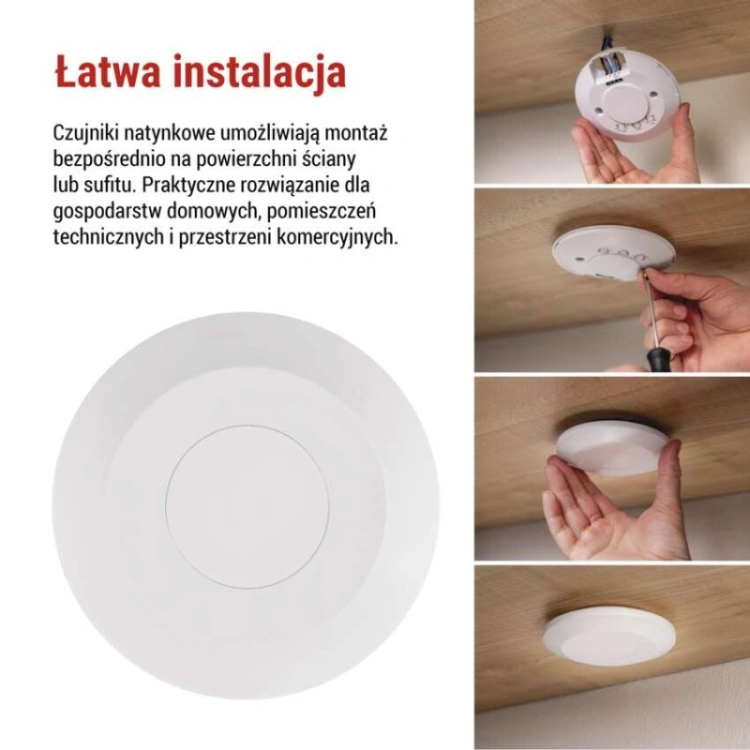 Mikrofalowy czujnik obecności IP20 24GHZ 2000W biały