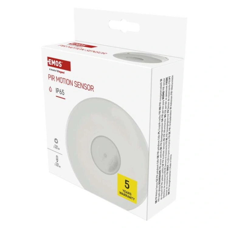 Czujnik ruchu PIR IP65 2000W, biały