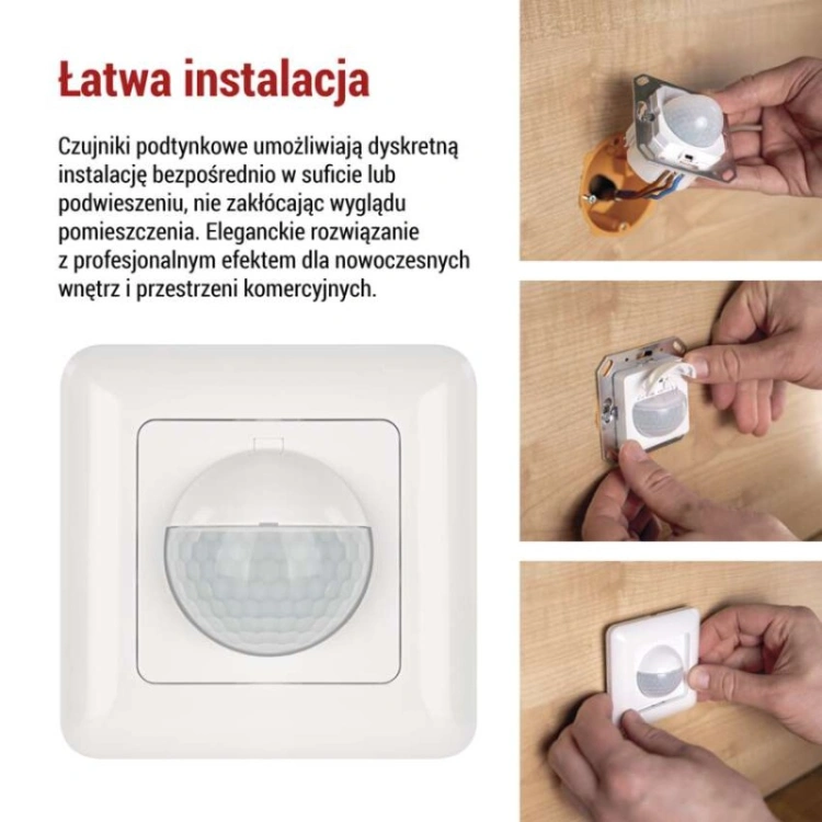 Czujnik ruchu PIR IP20 500W, biały
