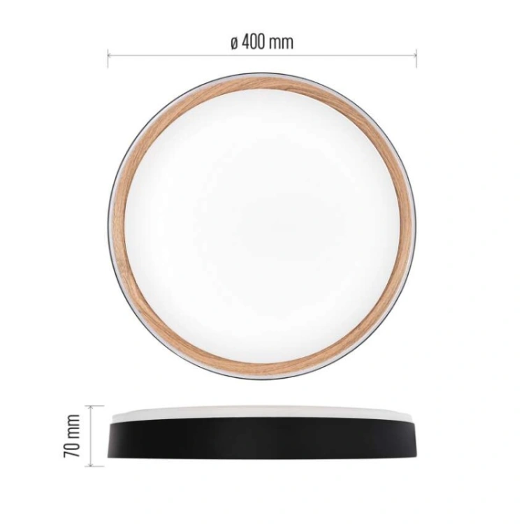 Oprawa LED do montażu natynkowego ILVI, okrągła 30 W, regulacja jasności + CCT, czarna +