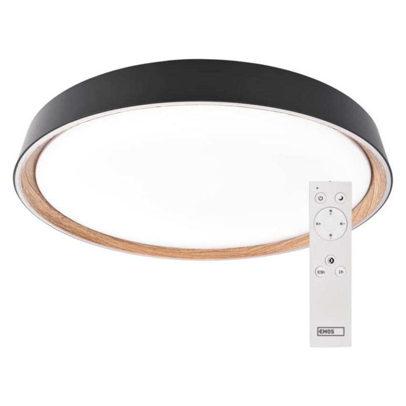 Oprawa LED do montażu natynkowego ILVI, okrągła, 45 W, regulacja jasności + CCT, czarna +
