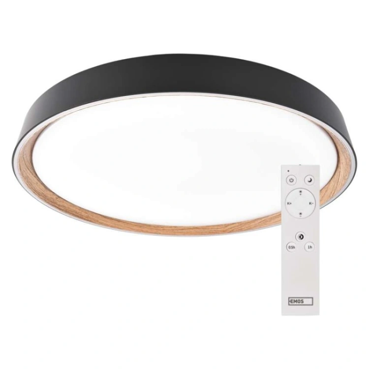 Oprawa LED do montażu natynkowego ILVI, okrągła, 45 W, regulacja jasności + CCT, czarna +