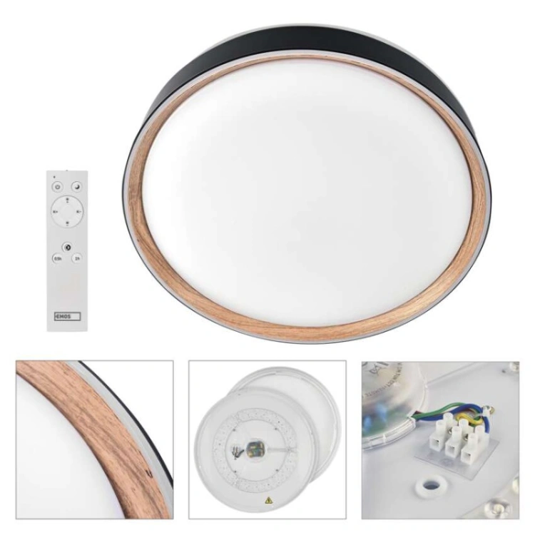 Oprawa LED do montażu natynkowego ILVI, okrągła, 45 W, regulacja jasności + CCT, czarna +
