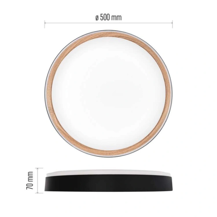 Oprawa LED do montażu natynkowego ILVI, okrągła, 45 W, regulacja jasności + CCT, czarna +