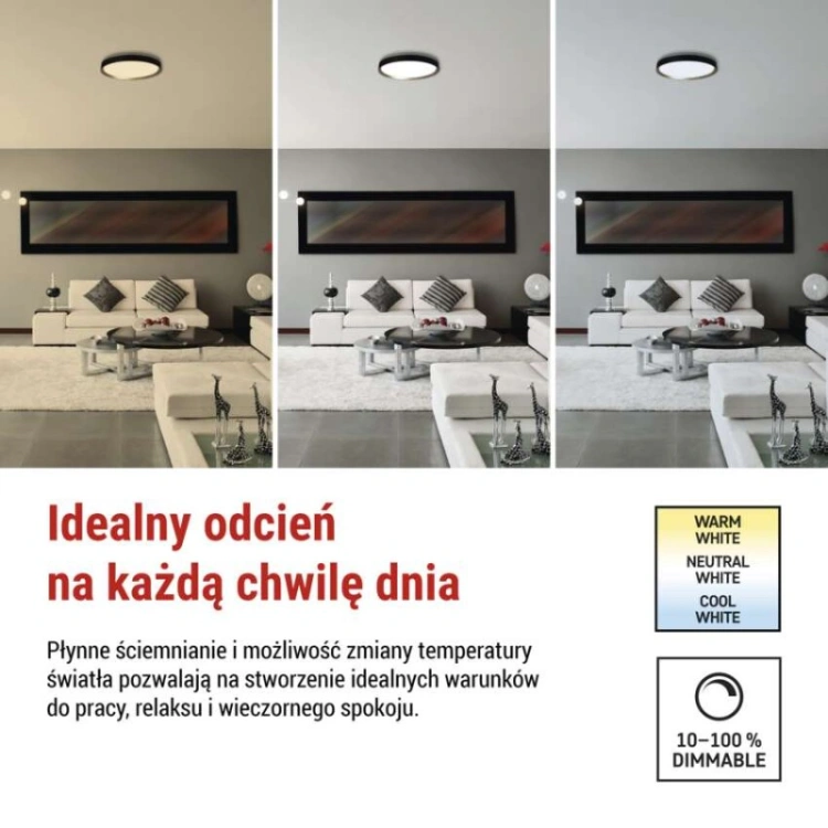 Oprawa LED nawierzchniowa ILVI, okrągła 30 W, regulacja jasności + CCT, czarna + szampańs