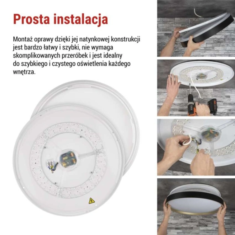Oprawa LED nawierzchniowa ILVI, okrągła 30 W, regulacja jasności + CCT, czarna + szampańs