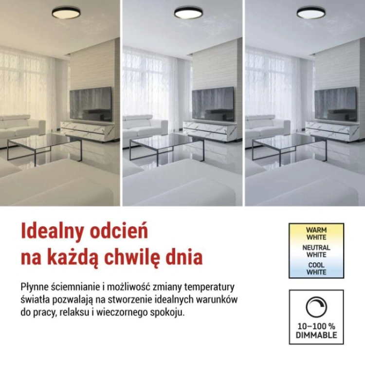 Oprawa LED nawierzchniowa ILVI, okrągła 45 W, regulacja jasności + CCT, czarna + szampan