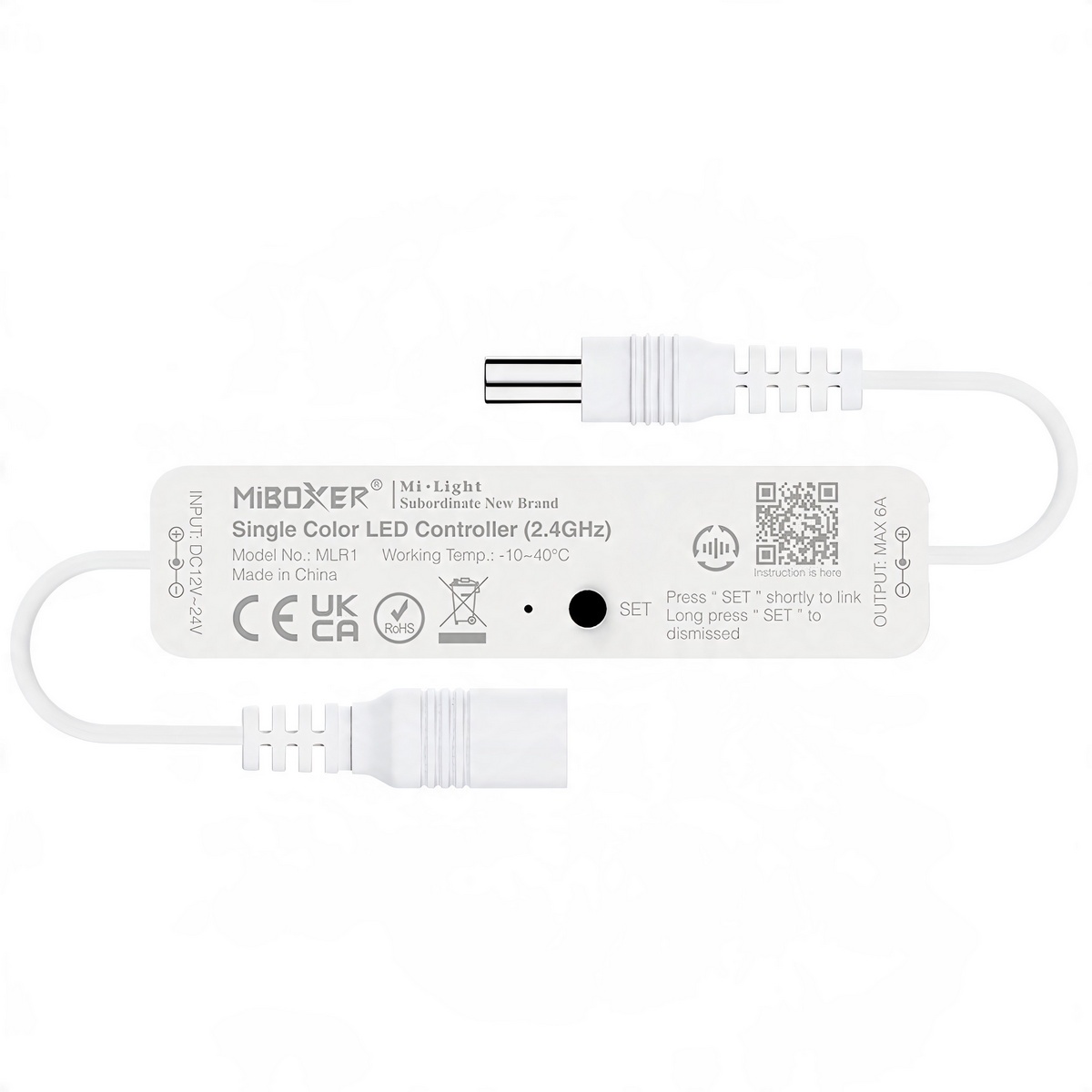 Kontroler LED MiBoxer MLR1 / ściemniacz / 12-24VDC / 1x6A / IP20
