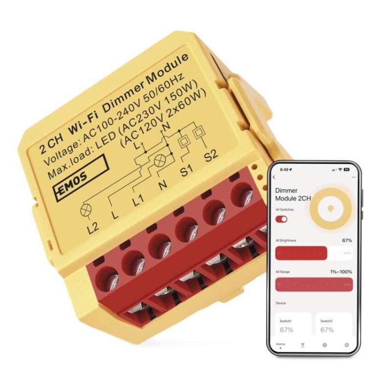 GoSmart Moduł ściemniacza IP-2212DW, WiFi, 2-kanałowy