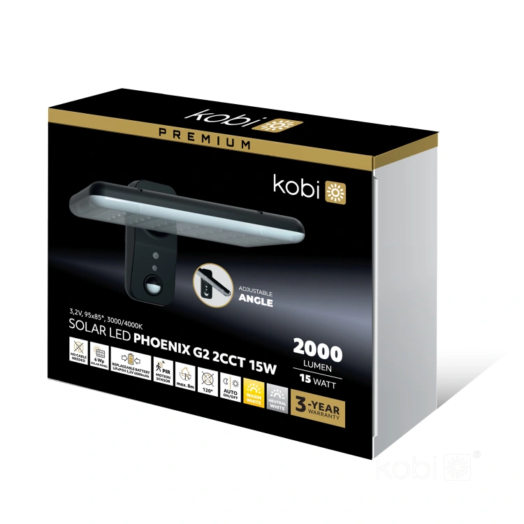Naświetlacz Solar LED PHOENIX G2 15W 2CCT IP65 Kobi Premium