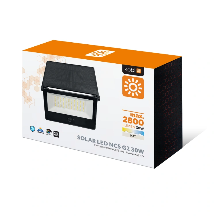 Naświetlacz solar LED NCS G2 30W  3CCT IP54 Kobi