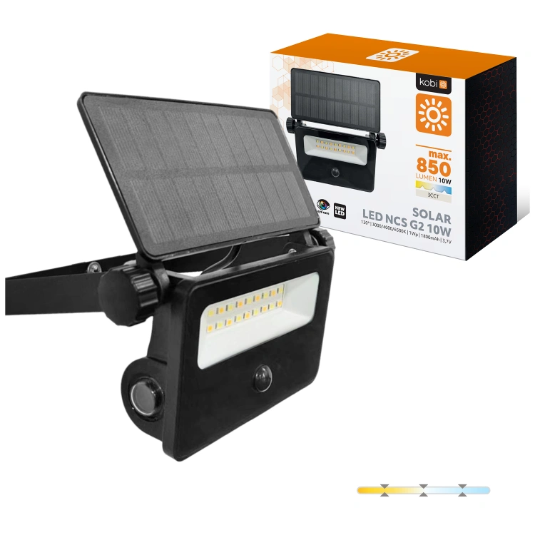 Naświetlacz solar LED NCS G2 10W 3CCT IP54 Kobi