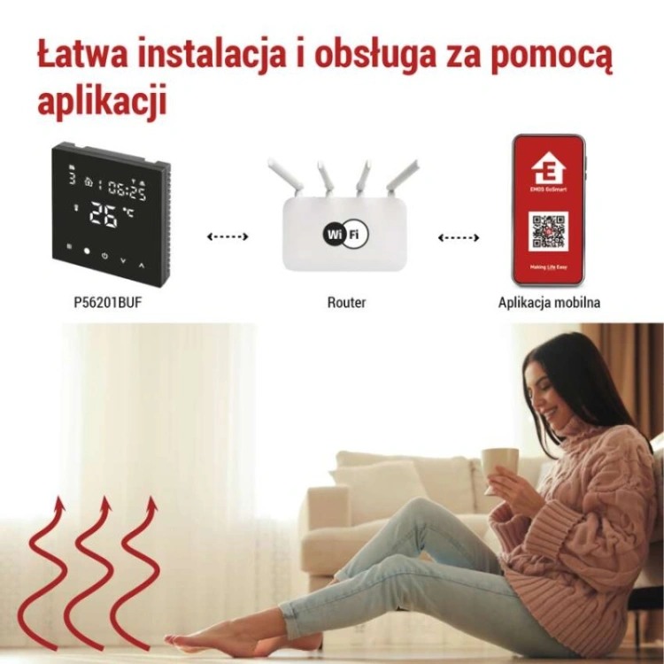 GoSmart Termostat pokojowy do ogrzewania podłogowego, P56201BUF z WiFi