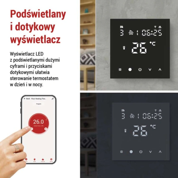 GoSmart Termostat pokojowy do ogrzewania podłogowego, P56201BUF z WiFi