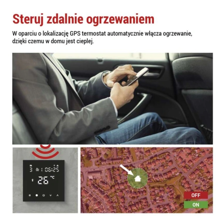 GoSmart Termostat pokojowy do ogrzewania podłogowego, P56201BUF z WiFi