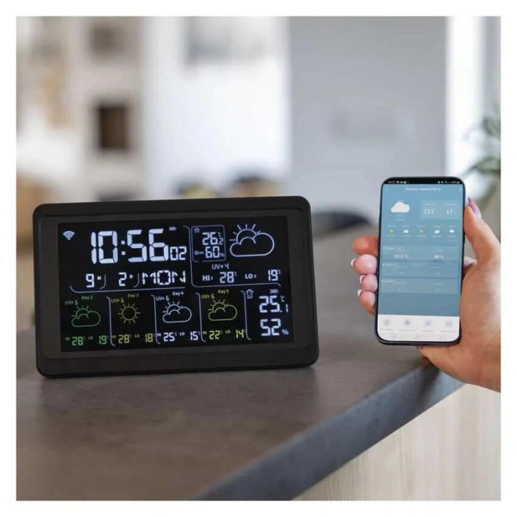 Kolorowy wyświetlacz stacji pogodowej EMOS GoSmart E8610