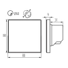 Wymiary oprawy Kanlux MAGNIK D L 80x80x37 mm