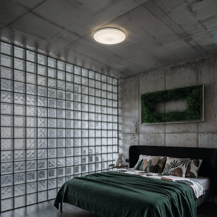 Plafon LED Kanlux EXATE CCT w sypialni