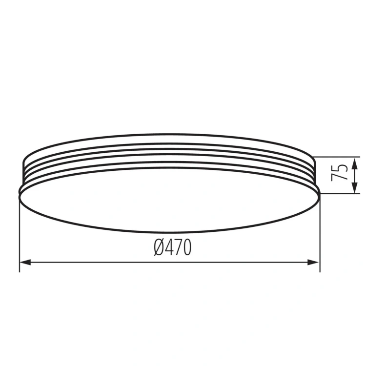 Wymiary plafonu Kanlux EXATE LED Ø470x75mm
