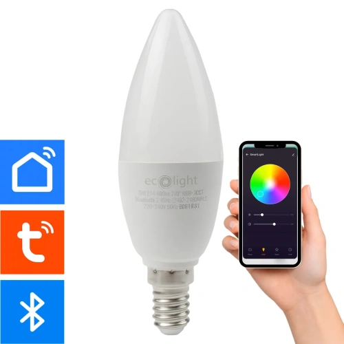 Żarówka LED E14 RGB CCT sterowana aplikacją Tuya Smart