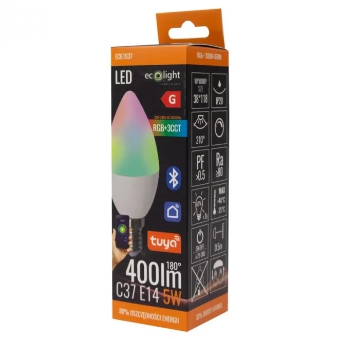 Sterowanie żarówką ECO LIGHT przez aplikację Tuya Smart