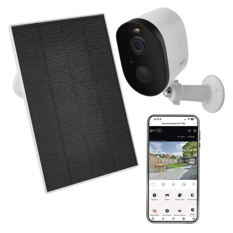 GoSmart Kamera zewnętrzna IP-1150 SNAP z WiFi, akumulatorem i panelem solarnym
