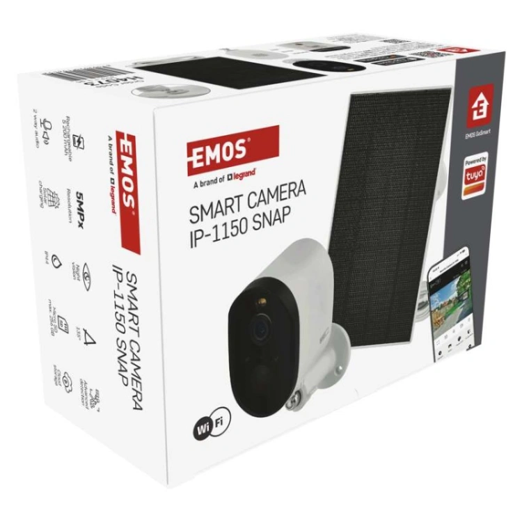 GoSmart Kamera zewnętrzna IP-1150 SNAP z WiFi, akumulatorem i panelem solarnym