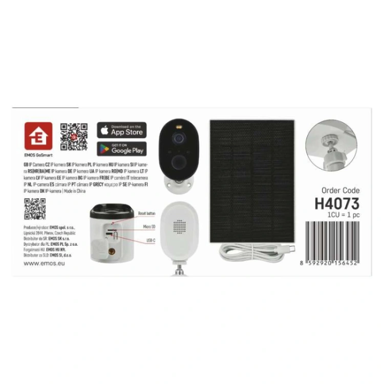 GoSmart Kamera zewnętrzna IP-1150 SNAP z WiFi, akumulatorem i panelem solarnym
