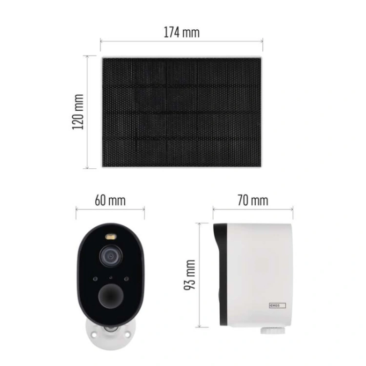 GoSmart Kamera zewnętrzna IP-1150 SNAP z WiFi, akumulatorem i panelem solarnym