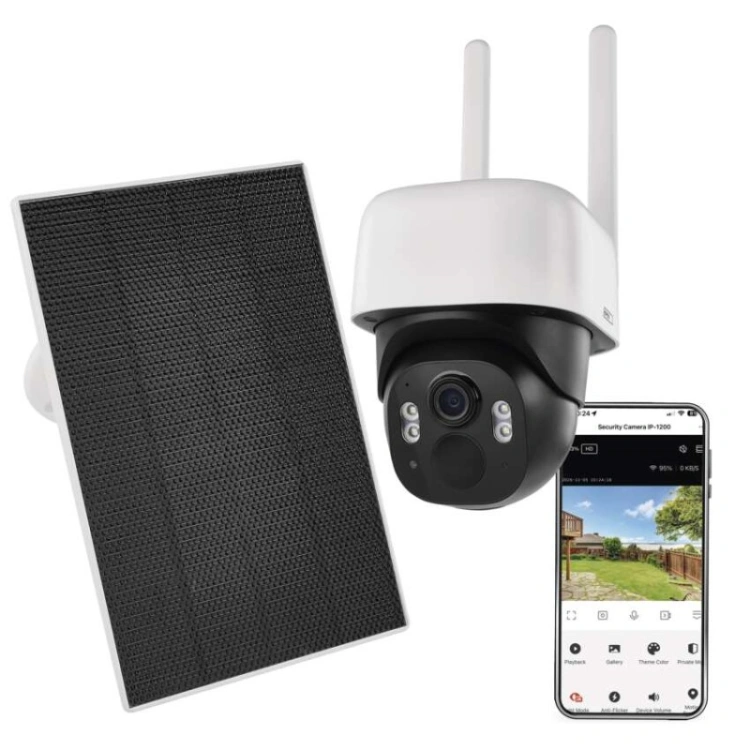 GoSmart Kamera zewnętrzna IP-1200 WASP z WiFi, akumulatorem i panelem solarnym