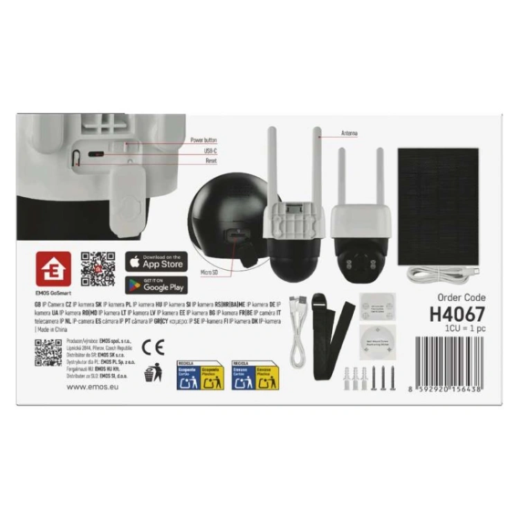 GoSmart Kamera zewnętrzna IP-1200 WASP z WiFi, akumulatorem i panelem solarnym