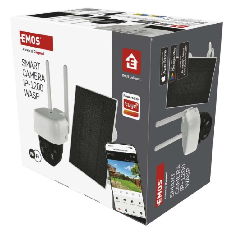 GoSmart Kamera zewnętrzna IP-1200 WASP z WiFi, akumulatorem i panelem solarnym
