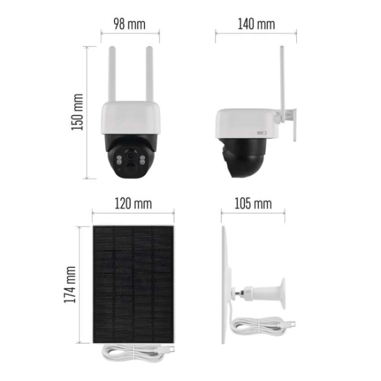 GoSmart Kamera zewnętrzna IP-1200 WASP z WiFi, akumulatorem i panelem solarnym