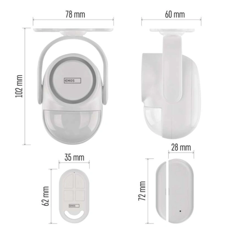 Alarm GoSmart IP‑126L GUARDIAN z czujnikiem ruchu, 6× czujników drzwi/okien, WiFi