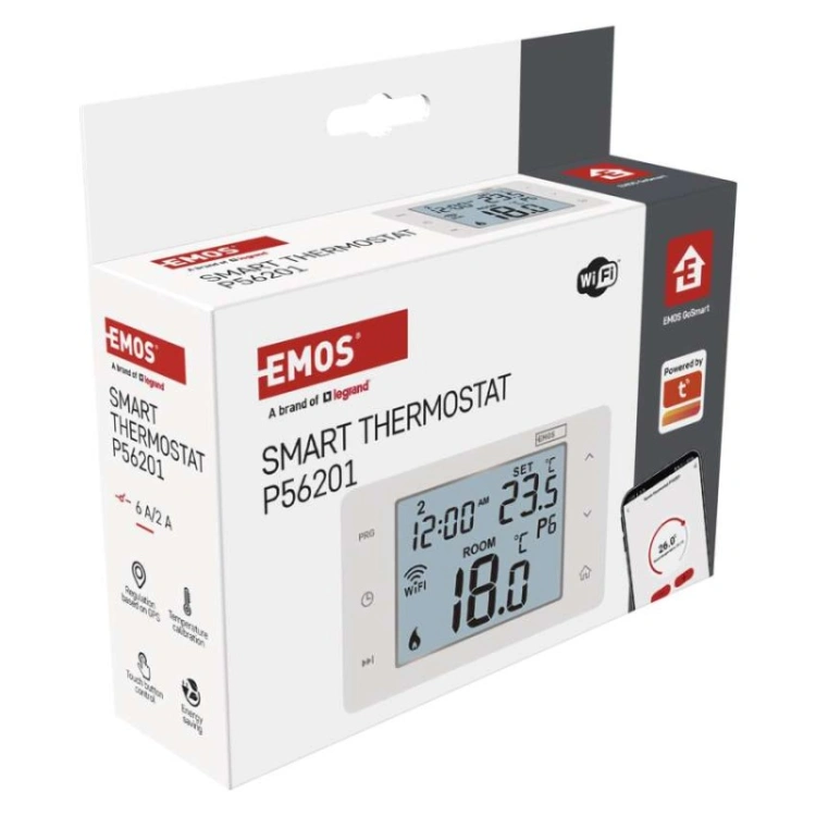 Inteligentny termostat pokojowy, przewodowy, GoSmart z WiFi, P56201