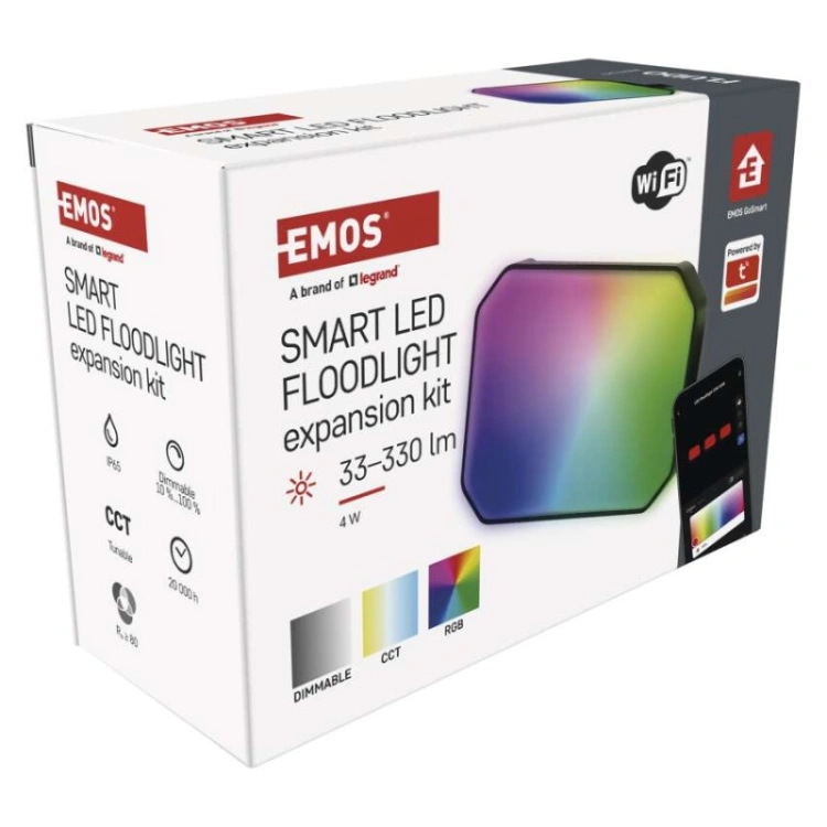 GoSmart Naświetlacz LED RGB IC + CCT, IP65, zestaw rozszerzający 1 szt., WiFi