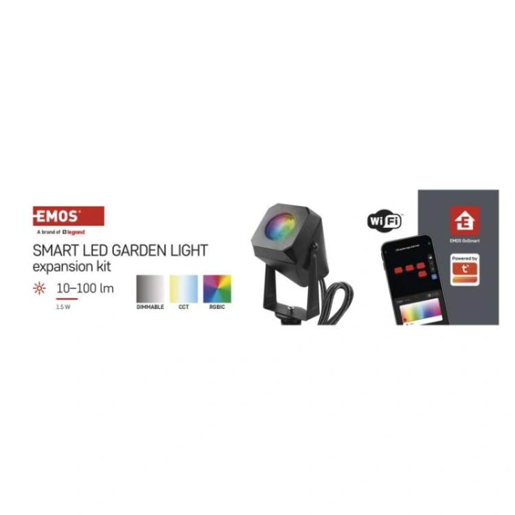GoSmart Oświetlenie punktowe LED RGB IC + CCT, IP65, zestaw rozszerzający 1 szt., WiFi