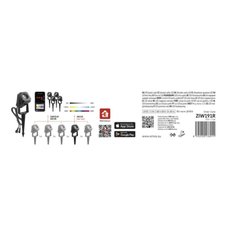 GoSmart Oświetlenie punktowe LED RGB IC + CCT, IP65, zestaw rozszerzający 1 szt., WiFi