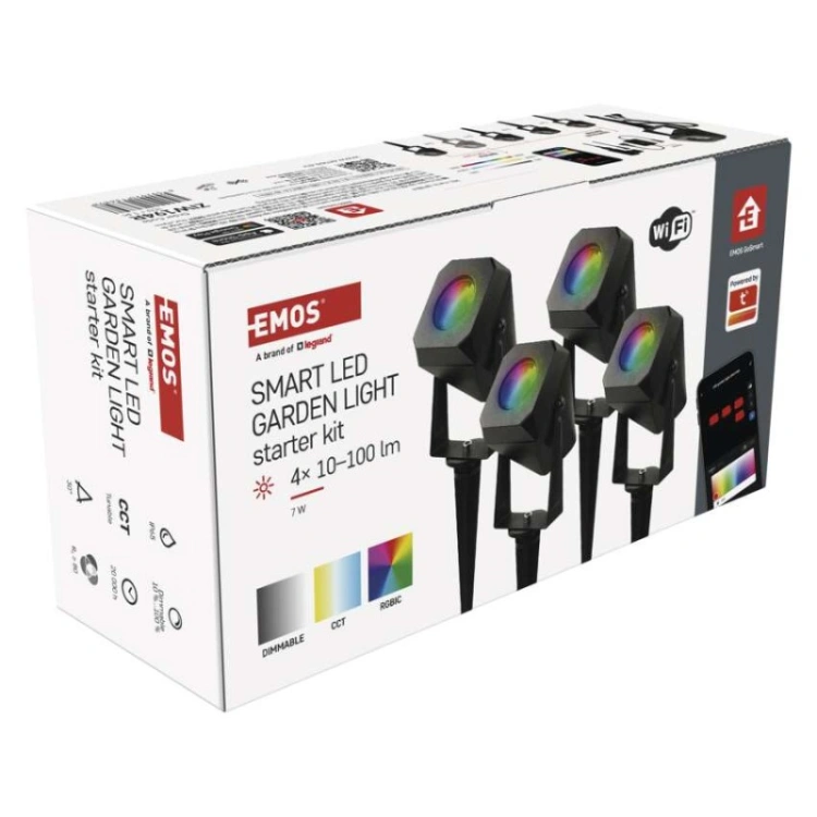 GoSmart Oświetlenie punktowe LED RGB IC + CCT, IP65, zestaw startowy 4 szt., WiFi