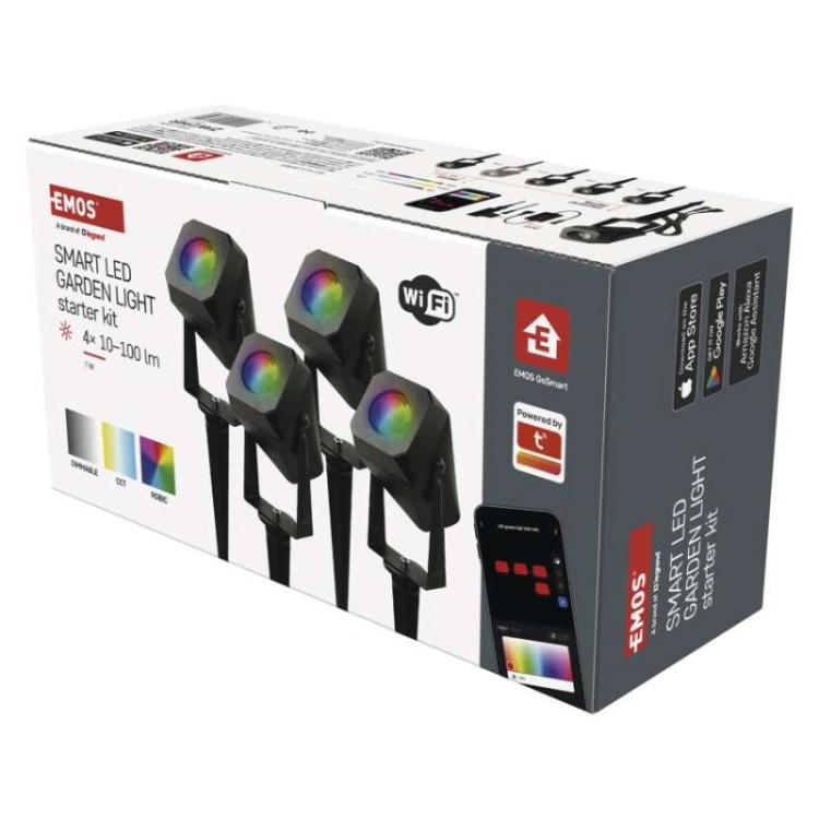 GoSmart Oświetlenie punktowe LED RGB IC + CCT, IP65, zestaw startowy 4 szt., WiFi