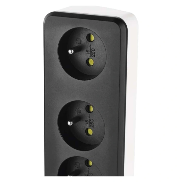 GoSmart Przedłużacz 2 m / 4 gniazda / z wyłącznikiem / z USB / biało-czarny / PVC / 1,5mm2