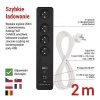 GoSmart Przedłużacz 2 m / 4 gniazda / z wyłącznikiem / z USB / biało-czarny / PVC / 1,5mm2