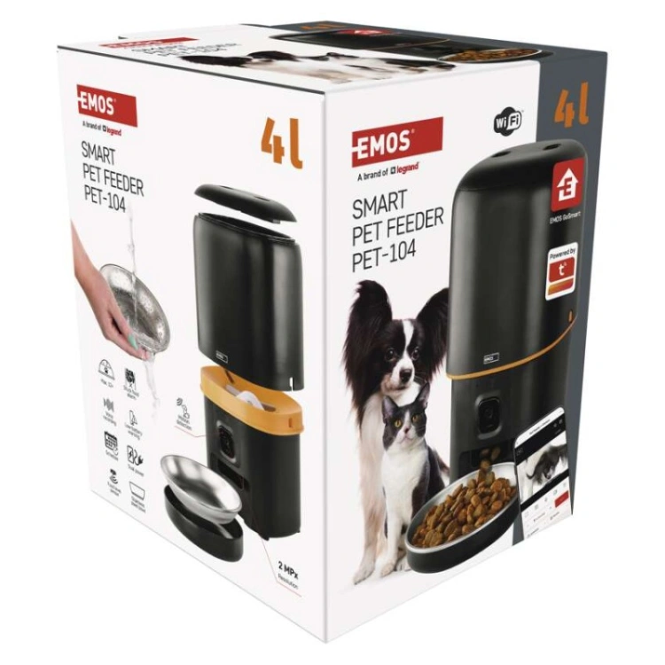 GoSmart Karmidło z kamerą PET CARE, 4 l, czarne, Wi-Fi