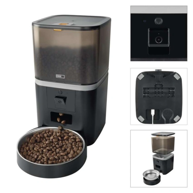 GoSmart Karmidło z kamerą PET CARE, 6 l, czarne, Wi-Fi