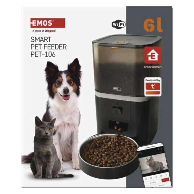 GoSmart Karmidło z kamerą PET CARE, 6 l, czarne, Wi-Fi